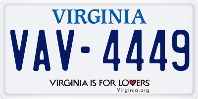 VA license plate VAV4449