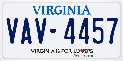 VA license plate VAV4457