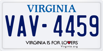 VA license plate VAV4459