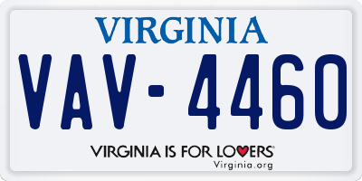 VA license plate VAV4460