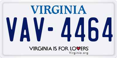 VA license plate VAV4464