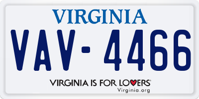VA license plate VAV4466