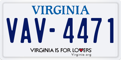 VA license plate VAV4471