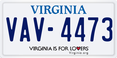 VA license plate VAV4473