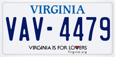VA license plate VAV4479