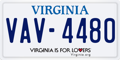 VA license plate VAV4480