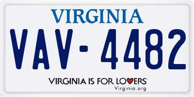 VA license plate VAV4482