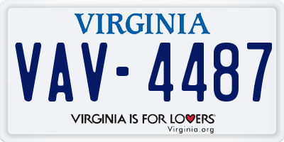 VA license plate VAV4487