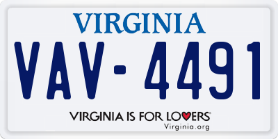 VA license plate VAV4491