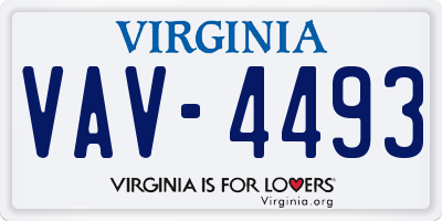 VA license plate VAV4493