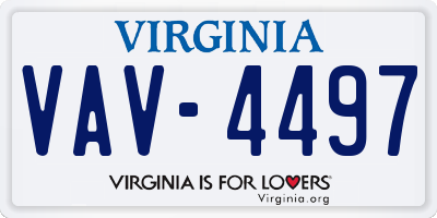 VA license plate VAV4497