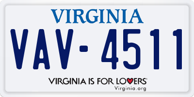 VA license plate VAV4511