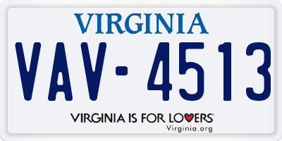 VA license plate VAV4513