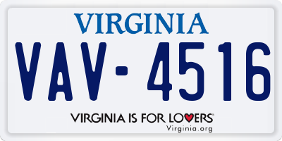 VA license plate VAV4516