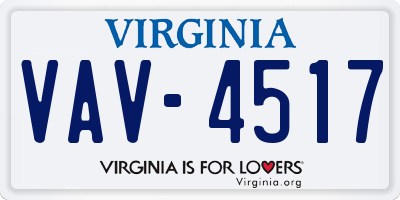 VA license plate VAV4517
