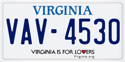 VA license plate VAV4530