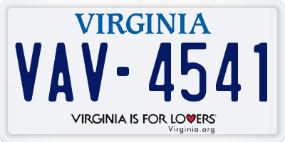 VA license plate VAV4541