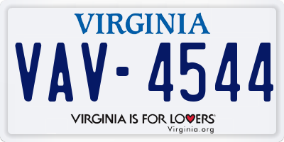 VA license plate VAV4544