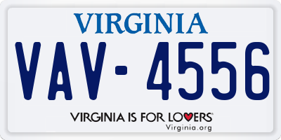 VA license plate VAV4556