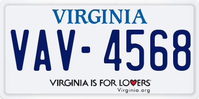 VA license plate VAV4568