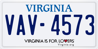 VA license plate VAV4573