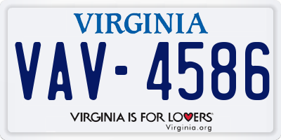 VA license plate VAV4586