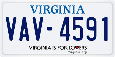 VA license plate VAV4591