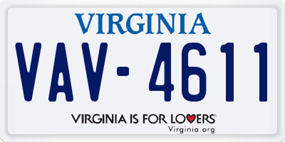 VA license plate VAV4611