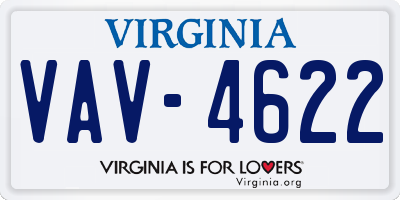 VA license plate VAV4622
