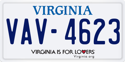 VA license plate VAV4623