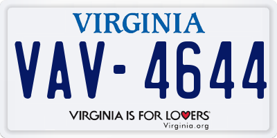 VA license plate VAV4644