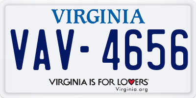 VA license plate VAV4656