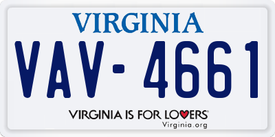 VA license plate VAV4661