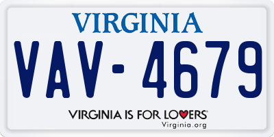 VA license plate VAV4679