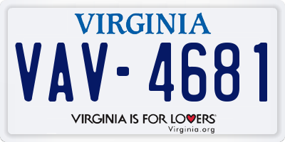 VA license plate VAV4681