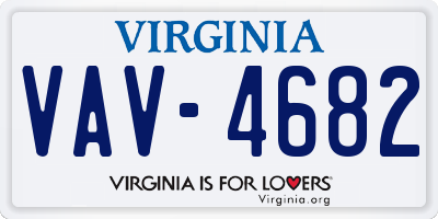 VA license plate VAV4682