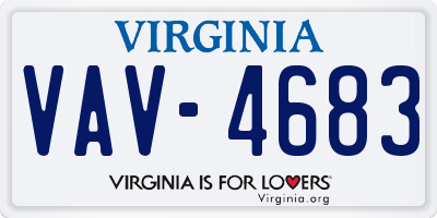 VA license plate VAV4683