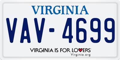 VA license plate VAV4699