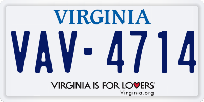 VA license plate VAV4714