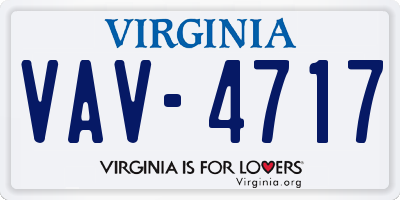 VA license plate VAV4717