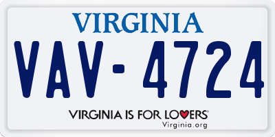 VA license plate VAV4724