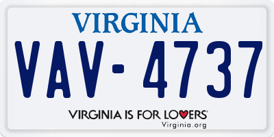 VA license plate VAV4737