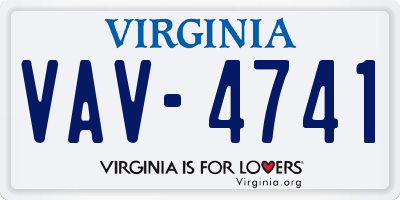 VA license plate VAV4741