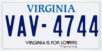 VA license plate VAV4744