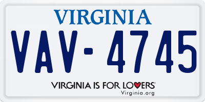 VA license plate VAV4745
