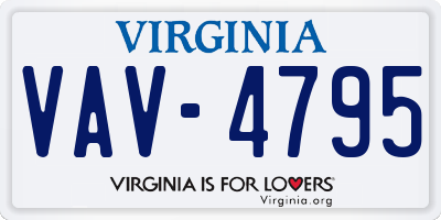 VA license plate VAV4795