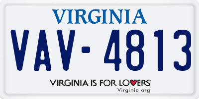 VA license plate VAV4813