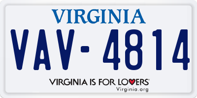 VA license plate VAV4814
