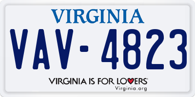 VA license plate VAV4823