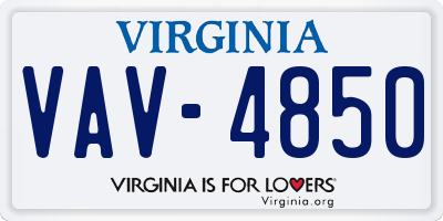 VA license plate VAV4850